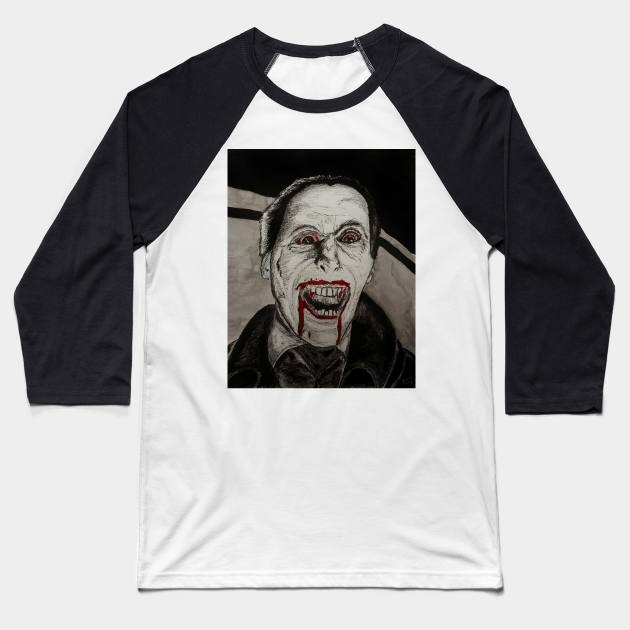 Dracula Baseball T-Shirt by RG Illustration